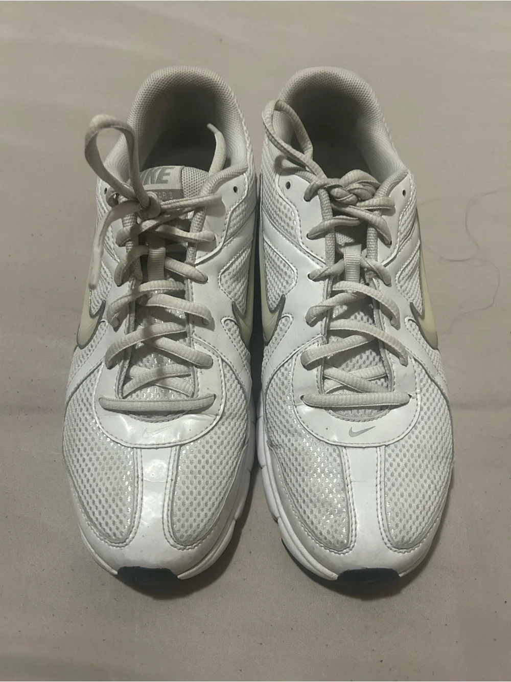 Nike White and Light Gray Women's Athletic Shoes